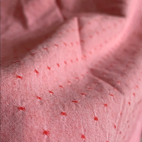 Light Red / Pink 100% Cotton Polka Dot Button Down - Picture 3 of 5